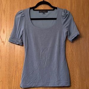 White House Black Market Periwinkle Dressy Short Sleeve Top